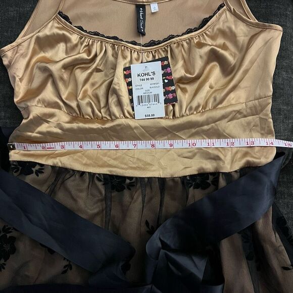 Heart Soul Cocktail Dress in Gold with Black Lace Overlay - Picture 15 of 16